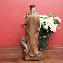 Load image into Gallery viewer, x SOLD Antique French Statue Madonna and Child, Mary and Baby Jesus, Lion, Gargoyle. B11724
