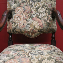Load image into Gallery viewer, x SOLD Pair of Antique Hall Chairs, French Walnut and Fabric Library Chairs or Armchairs. B11433