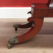 Load image into Gallery viewer, Antique English Mahogany Sofa Table or Drop Side Lamp or Side Table, on a Pedestal Base B11986