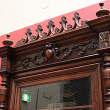 Load image into Gallery viewer, x SOLD - Antique French Walnut and Glass Bookcase or China Cabinet with a Drawer to the Base. B11909