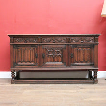 Load image into Gallery viewer, x SOLD Antique French Oak Sideboard, Three Door, Three Drawer Gothic Sideboard, Hall Cabinet. B11476