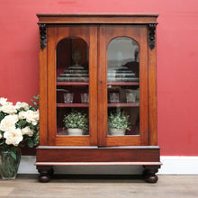 Load image into Gallery viewer, x SOLD Antique Australian Cedar China Cabinet or Two-door Bookcase with Adjustable Shelves. B11934