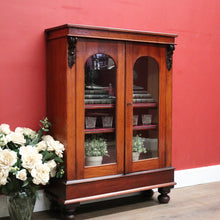 Load image into Gallery viewer, x SOLD Antique Australian Cedar China Cabinet or Two-door Bookcase with Adjustable Shelves. B11934