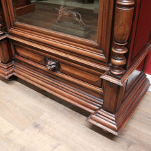 Load image into Gallery viewer, x SOLD - Antique French Walnut and Glass Bookcase or China Cabinet with a Drawer to the Base. B11909