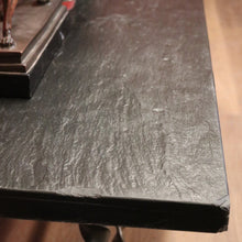 Load image into Gallery viewer, x SOLD Antique French Hand-Forged Iron Coffee Table with Black Slat Top B11405