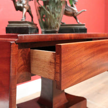 Load image into Gallery viewer, Antique English Mahogany Sofa Table or Drop Side Lamp or Side Table, on a Pedestal Base B11986