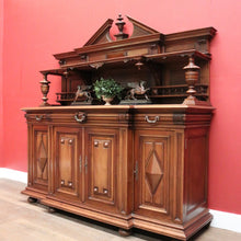 Load image into Gallery viewer, x SOLD Antique French Walnut Breakfront 3 Drawer Sideboard with Carved Backboard. B11930