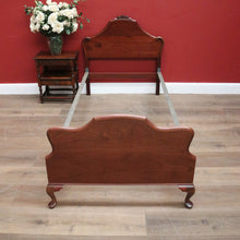 Load image into Gallery viewer, Vintage Australian Cedar Single bed, headboard, foot and two side rails. Built by Starkey and Christo, Brisbane. B11773