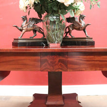 Load image into Gallery viewer, Antique English Mahogany Sofa Table or Drop Side Lamp or Side Table, on a Pedestal Base B11986