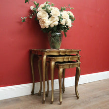 Load image into Gallery viewer, x SOLD Nest of Tables, 3 Italian Florentine Side Tables, Lamp Tables, Stackable Tables, or Nesting Table. B11520