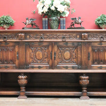 Load image into Gallery viewer, x SOLD Antique Flemish Oak Sideboard, Felt Lined Hall Cupboard, Dining Room Sideboard B11462