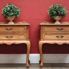 Load image into Gallery viewer, x SOLD A Pair of Antique French Lamp Side Tables or 2 Drawer Bedside Tables. B11804