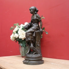 Load image into Gallery viewer, x SOLD Antique French Spelter of a Maiden holding a Basket, Louis Emile Cana 1845-1895. B11633