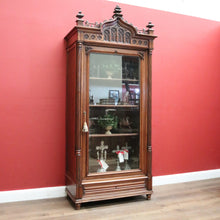 Load image into Gallery viewer, x SOLD Antique French Walnut Church-Inspired China Cabinet or Bookcase Cupboard B11916