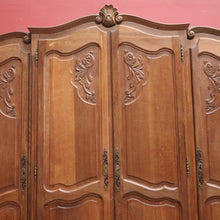 Load image into Gallery viewer, x SOLD Antique French Oak Four-Door Armoire Wardrobe, Linen Press, Cabinet or Cupboard. B11750