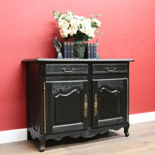 Load image into Gallery viewer, x SOLD Antique French Oak Two-Door Sideboard, Hall Cabinet, French Black. B12053