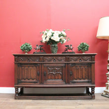 Load image into Gallery viewer, x SOLD Antique French Oak Sideboard, Three Door, Three Drawer Gothic Sideboard, Hall Cabinet. B11476
