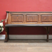 Load image into Gallery viewer, x SOLD Antique French Church Pew, Antique Oak Church or Gothic Hall Seat, Verandah Chair B11540