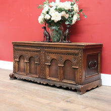 Load image into Gallery viewer, x SOLD Antique Blanket Box, Trunk, Chest, Lift Lid Storage Box, Coffer, Coffee Table. B11323