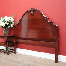Load image into Gallery viewer, Antique Australian Cedar Double Bedhead, Headboard with Carved Floral Detail. B11769
