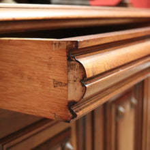 Load image into Gallery viewer, x SOLD Antique French Walnut Breakfront 3 Drawer Sideboard with Carved Backboard. B11930