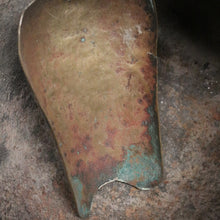 Load image into Gallery viewer, x SOLD Antique French Cast Iron Coal Bucket with a Green Enamel Lid and a Brass Coal Shovel. B11652