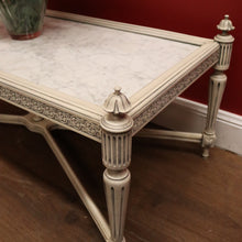 Load image into Gallery viewer, x SOLD French Hand-painted Coffee Table, or Lamp Table with White Marble Insert Top. B11913