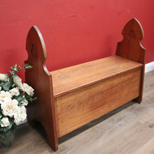 Load image into Gallery viewer, x SOLD Antique French Oak Pew or Settle, Lift top Bench Church Pew, Chair or Hall Seat B11461