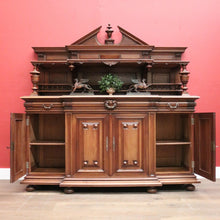 Load image into Gallery viewer, x SOLD Antique French Walnut Breakfront 3 Drawer Sideboard with Carved Backboard. B11930