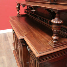 Load image into Gallery viewer, x SOLD Antique French Walnut Breakfront 3 Drawer Sideboard with Carved Backboard. B11930