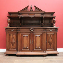 Load image into Gallery viewer, x SOLD Antique French Walnut Breakfront 3 Drawer Sideboard with Carved Backboard. B11930