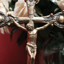 Load image into Gallery viewer, x SOLD Vintage Brass-plate Cross, Church Altar Crucifix, Jesus on the Cross. B11500