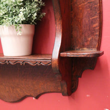 Load image into Gallery viewer, x SOLD Antique French Oak Wall Hanging Bookcase Trinket Display Shelf with Carved Roses. B11947