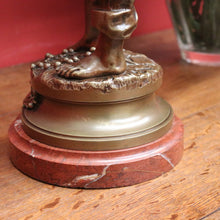 Load image into Gallery viewer, Antique French Bronze and Marble Plinth Base, Signed Lavergne, Boy with Grapes. B11312