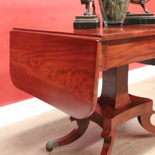 Load image into Gallery viewer, Antique English Mahogany Sofa Table or Drop Side Lamp or Side Table, on a Pedestal Base B11986