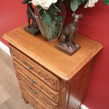 Load image into Gallery viewer, x SOLD French Oak and Brass Handle Five (5) Drawer Chest of Drawers or Lingerie Chest. B11870