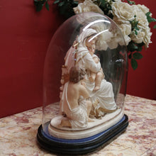 Load image into Gallery viewer, x SOLD Antique Statue under Glass, Our Lady (Mary) holding Our Lord (the Child Jesus) B11548