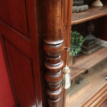 Load image into Gallery viewer, x SOLD - Antique French Walnut and Glass Bookcase or China Cabinet with a Drawer to the Base. B11909