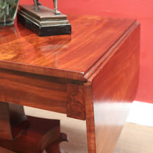 Load image into Gallery viewer, Antique English Mahogany Sofa Table or Drop Side Lamp or Side Table, on a Pedestal Base B11986