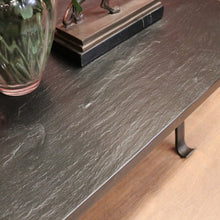 Load image into Gallery viewer, x SOLD Antique French Hand-Forged Iron Coffee Table with Black Slat Top B11405