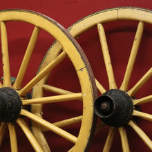 Load image into Gallery viewer, x SOLD A Pair of Antique French Wagon or Cart Wheels, Steel and Timber and a Weathered Charm. B11899