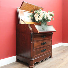 Load image into Gallery viewer, x SOLD Antique French Chest of Drawers with a Slide Out Dressing Table and Mirror. B11297