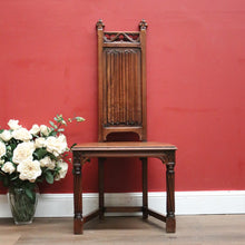 Load image into Gallery viewer, x SOLD Antique French Hall Chair, Walnut Gothic Church Hall Chair with Linen Fold Detail. B11833
