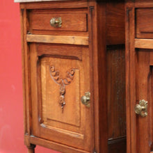 Load image into Gallery viewer, x SOLD Antique French Bedside Cabinets or Lamp Tables. Marble Tops, Tier to Base. B12051