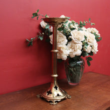 Load image into Gallery viewer, x SOLD Antique French Holy Water Vessel, with Quatrefoil Fretwork Base, Fluted Pedestal. B11541