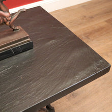 Load image into Gallery viewer, x SOLD Antique French Hand-Forged Iron Coffee Table with Black Slat Top B11405