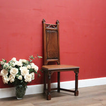 Load image into Gallery viewer, x SOLD Antique French Hall Chair, Walnut Gothic Church Hall Chair with Linen Fold Detail. B11833