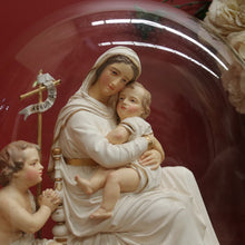 Load image into Gallery viewer, x SOLD Antique Statue under Glass, Our Lady (Mary) holding Our Lord (the Child Jesus) B11548