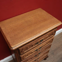 Load image into Gallery viewer, x SOLD French Oak and Brass Handle Five (5) Drawer Chest of Drawers or Lingerie Chest. B11870