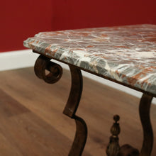 Load image into Gallery viewer, x SOLD Antique French Marble Top, Gilt Cast Iron Base Coffee Table, Side or Lamp Table. B12054